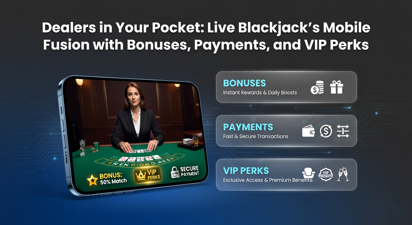 Live-Dealer am Blackjack-Tisch mit VIP-Symbolen, Smartphone daneben und Zahlungsikonen wie PayPal und Krypto-Wallets