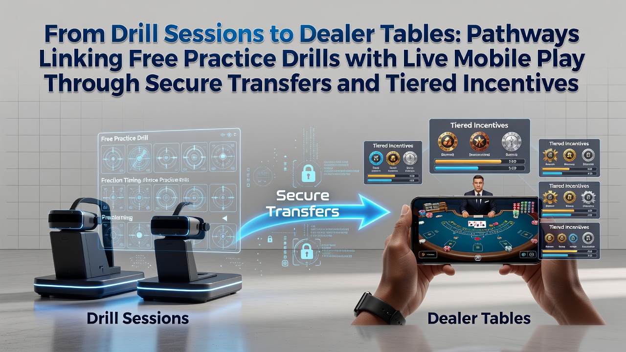 Von Übungseinheiten zu Dealer-Tischen: Pfade von kostenlosen Drills zu mobilem Live-Spiel mit sicheren Transfers und gestaffelten Anreizen