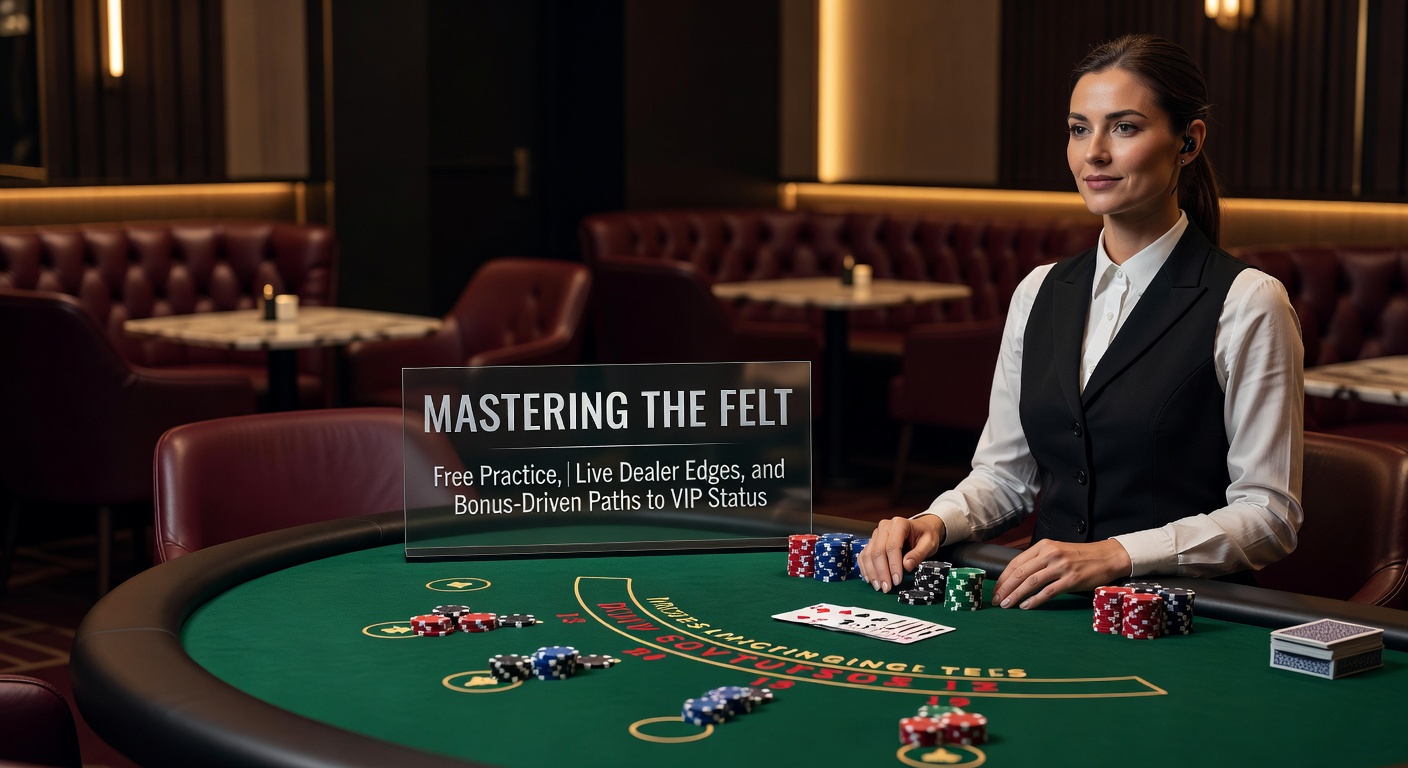 Live-Dealer am Blackjack-Tisch mit VIP-Symbolen und Bonus-Icons im Chat