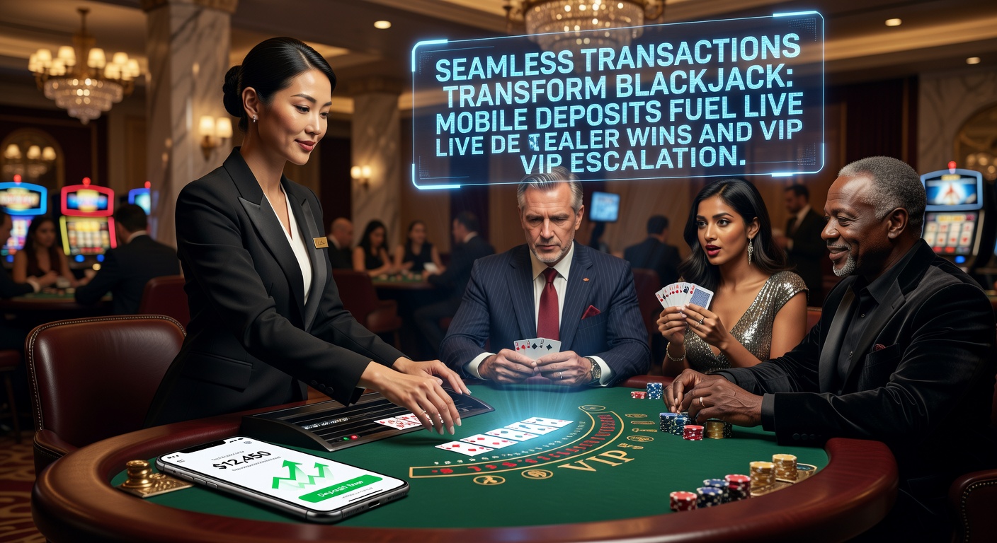 Smartphone mit Blackjack-App und mobiler Einzahlung, umgeben von Live-Dealer-Symbolen und VIP-Symbolen